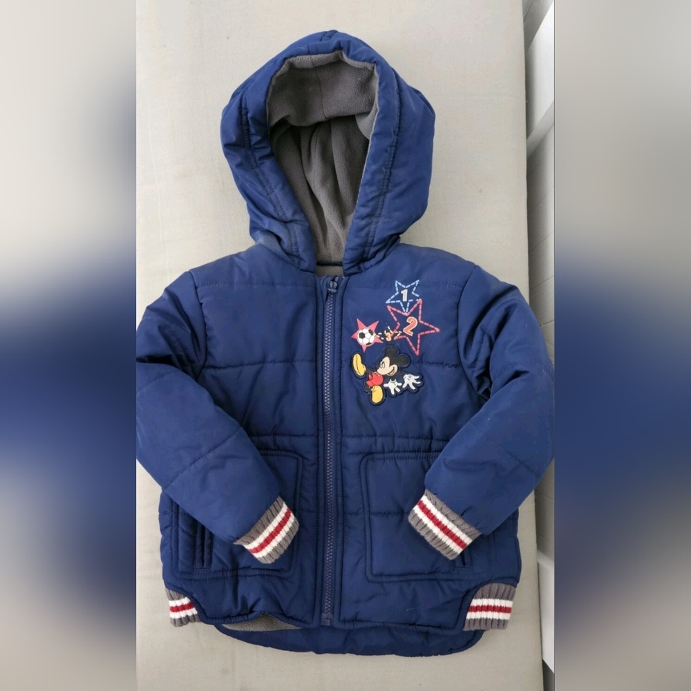 Disney Blue Fleece Lined Mickey Mouse Size 2 Jacket